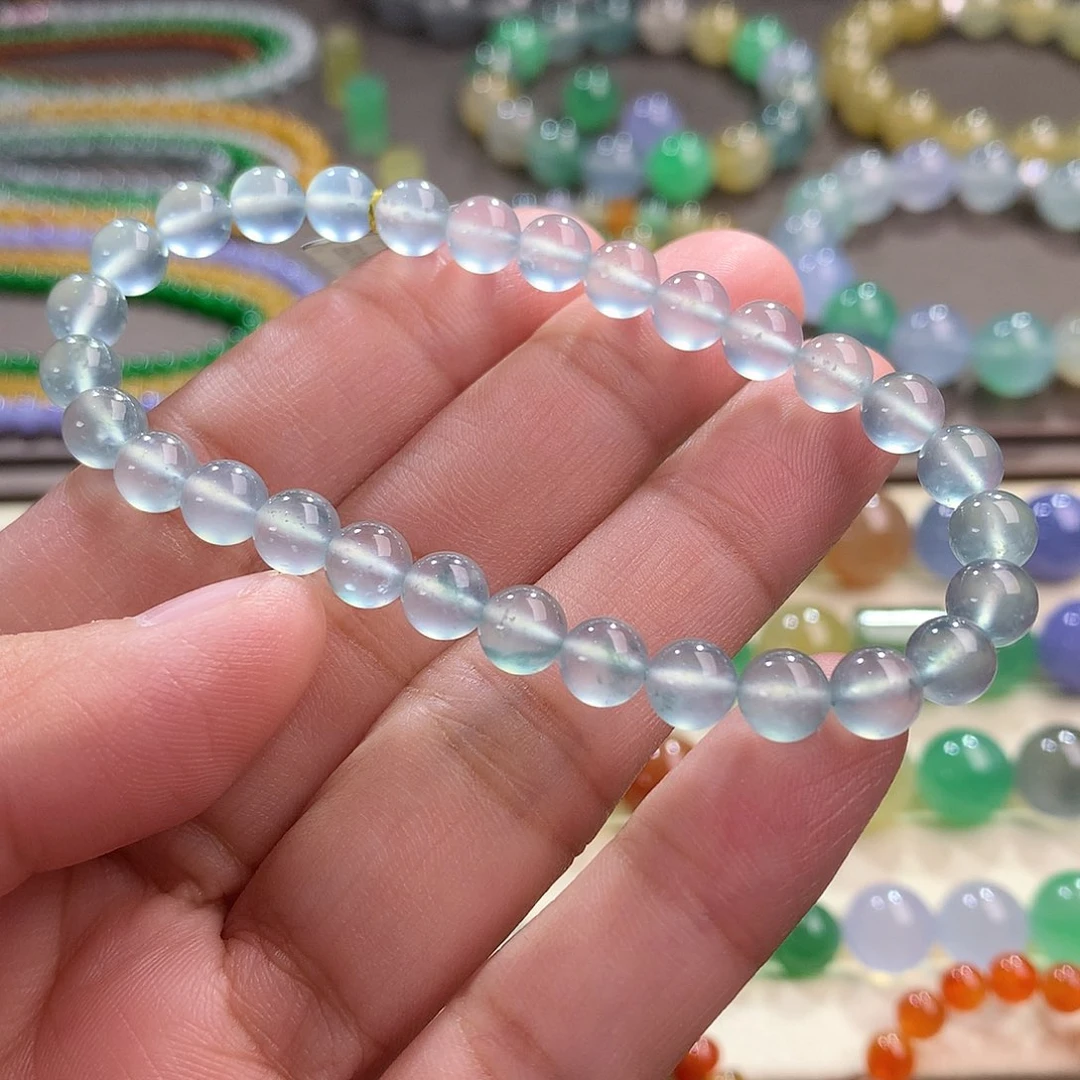颈饰未镶嵌翡翠卡6 玻璃种蓝钢