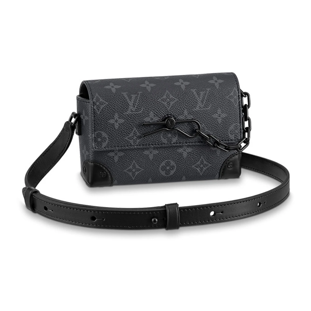 99新 LouisVuitton/路易威登 LV Steamer 黑老花盒子斜挎包闲置