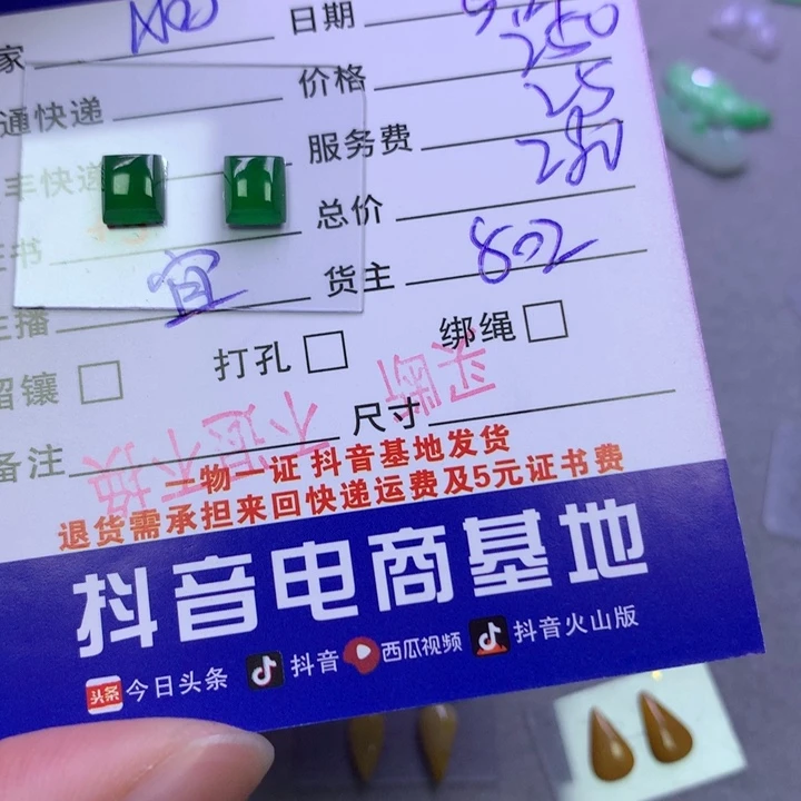 翡翠未镶嵌颈饰羽*