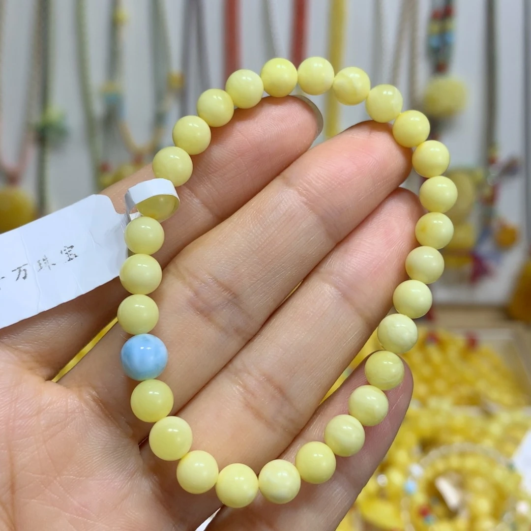 未镶嵌蜜蜡手链6mm尺寸