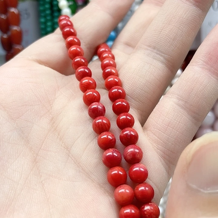 糖***猪未镶嵌玛瑙/玉髓珠宝半成品6mm一条