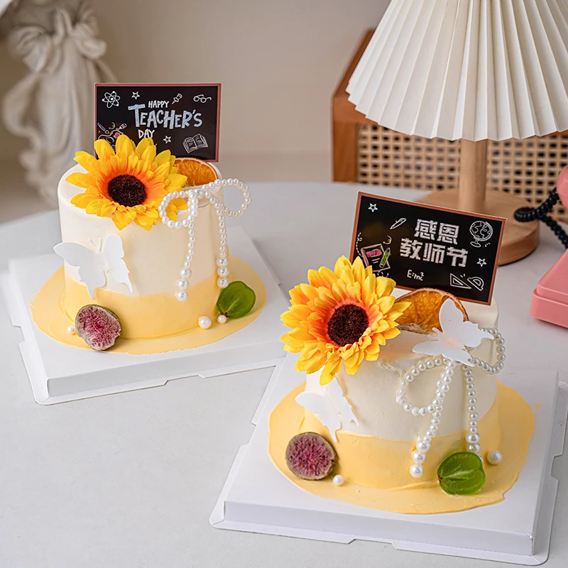 老师您辛苦了教师节快乐卡片蛋糕装饰插牌烘焙甜品装扮黑板插旗件
