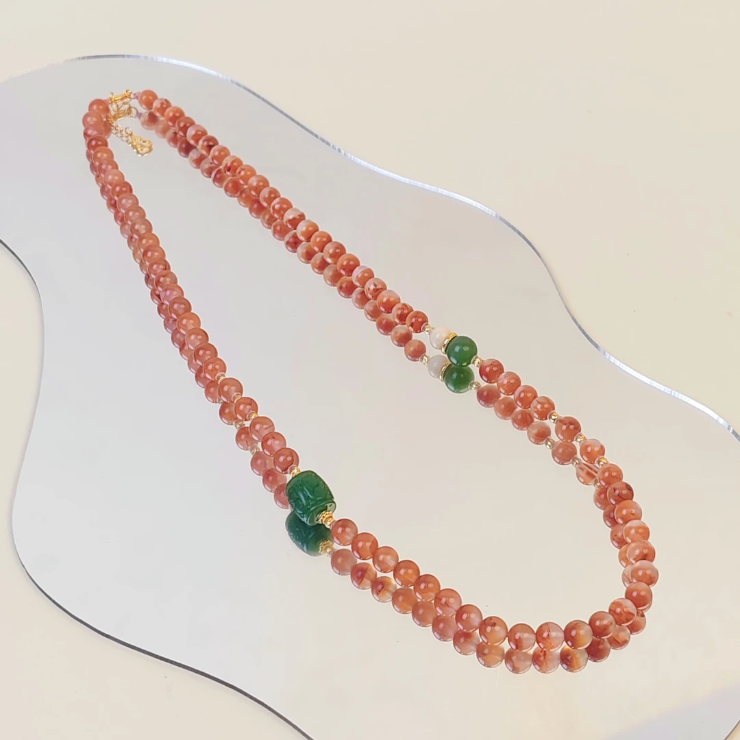 冰飘半宝盆项链