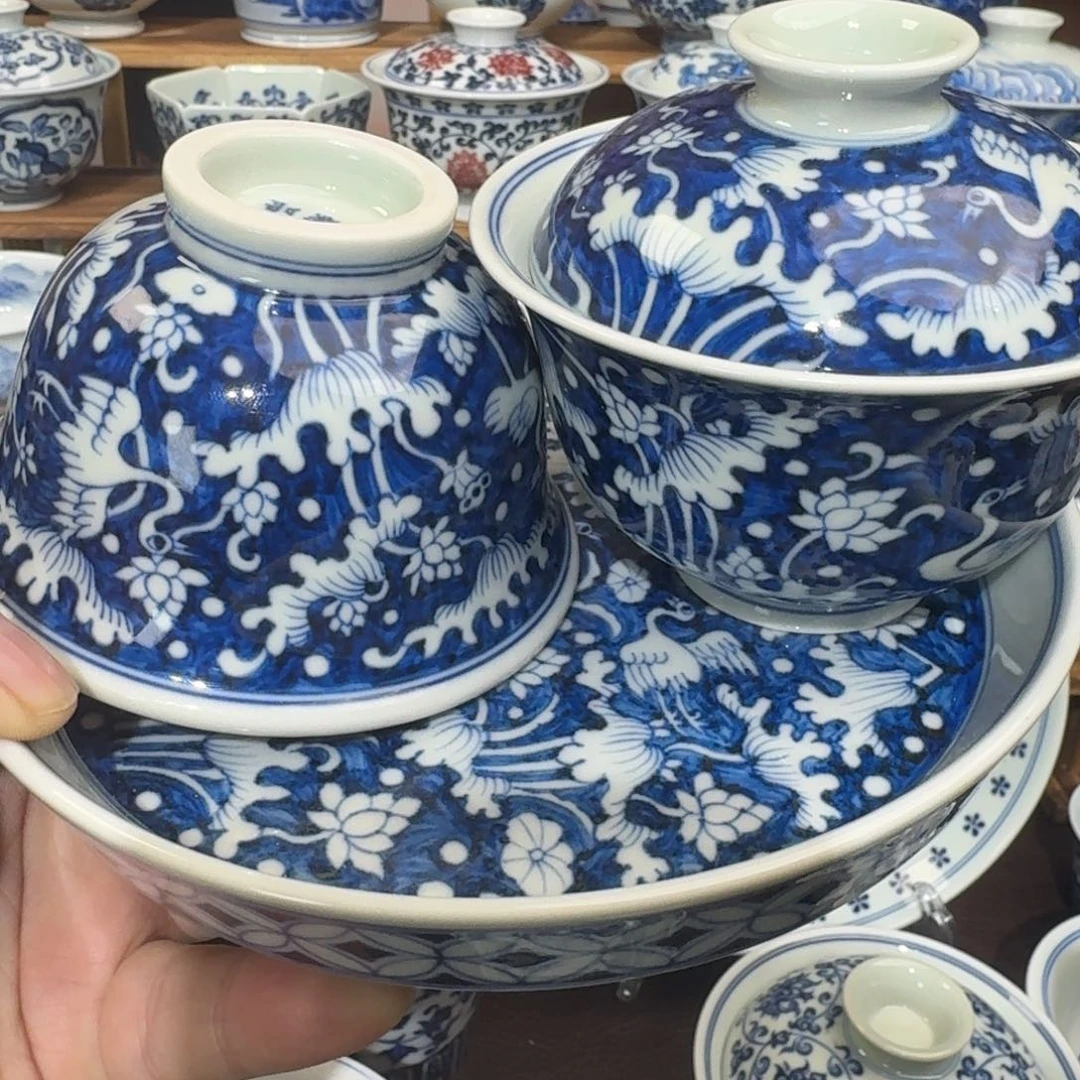 陶瓷瓷片纯手工手绘柴窑