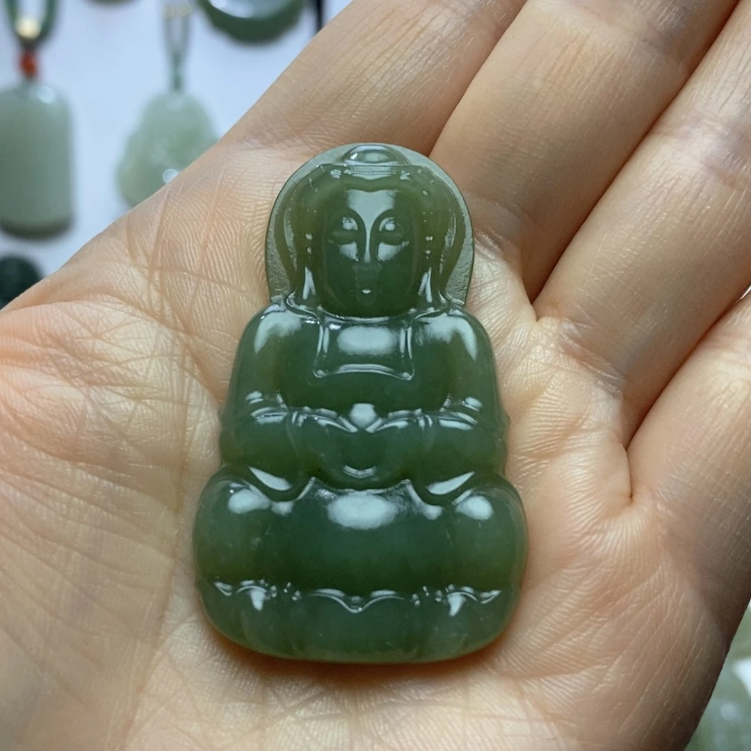 和田玉颈饰未镶嵌观音（微瑕）