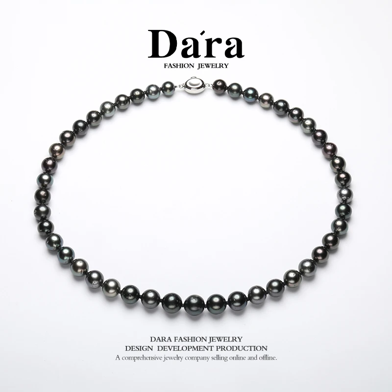 DARA/戴拉【柳总来了】 大溪地海水珍珠8-12mm强光项链优雅全珠链