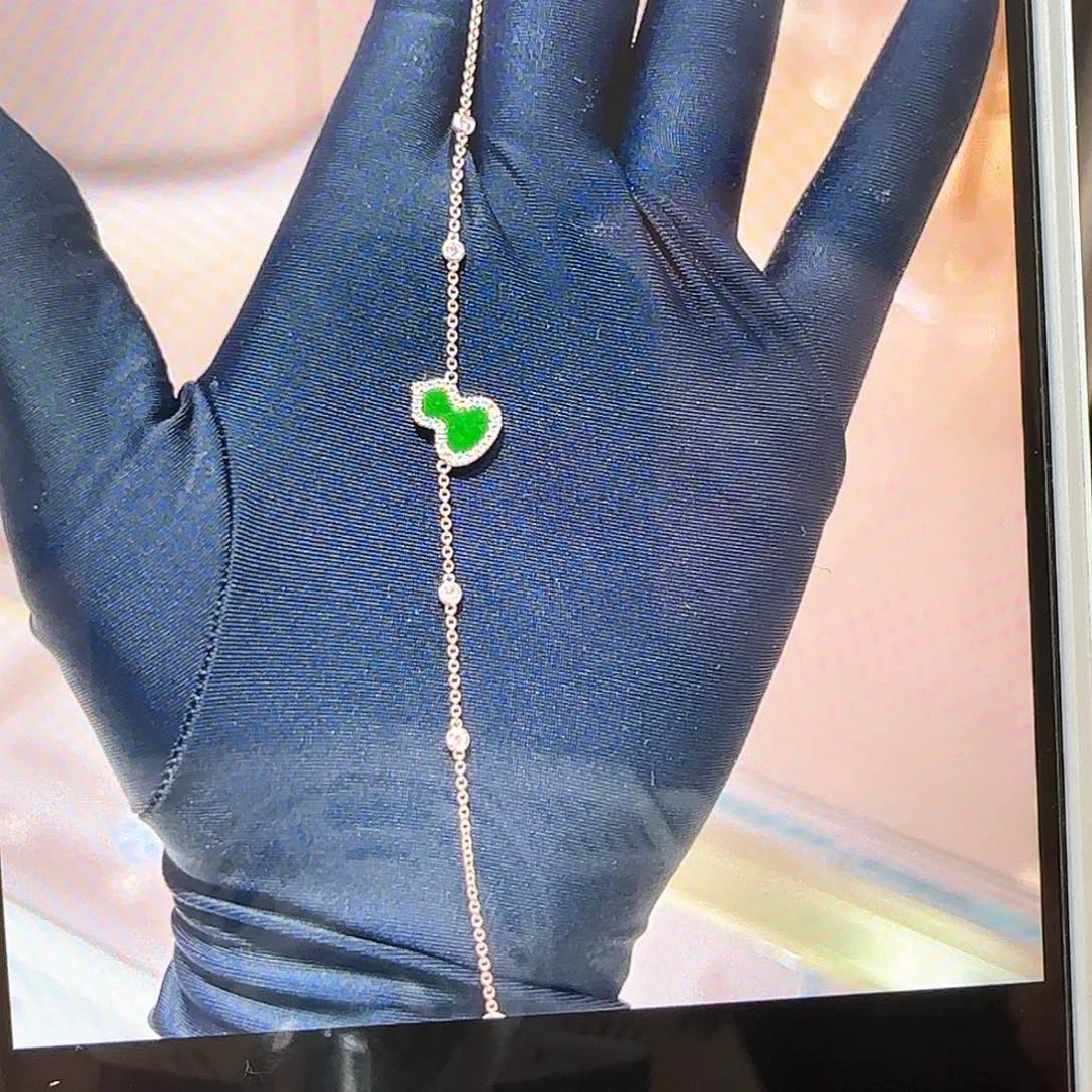 手链绿色18K金镶嵌钻石