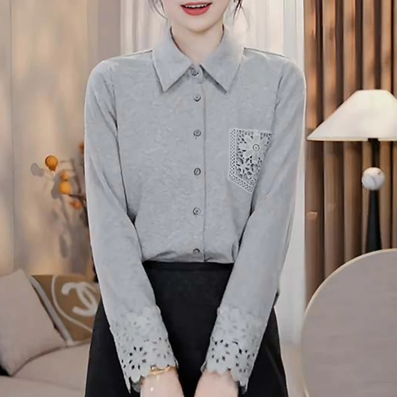 设计感气质洋气翻领T恤女2025冬季新款宽松显瘦休闲百搭减龄上衣