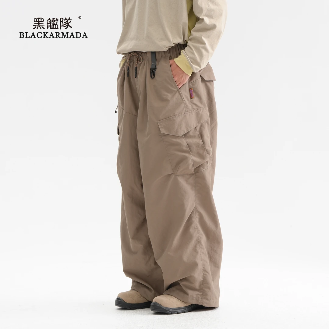 黑舰队超宽松轻量化户外机能伞兵裤大口袋工装休闲长裤LK1353