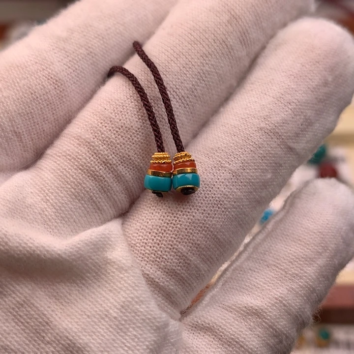 18K金镶嵌绿松石配饰j