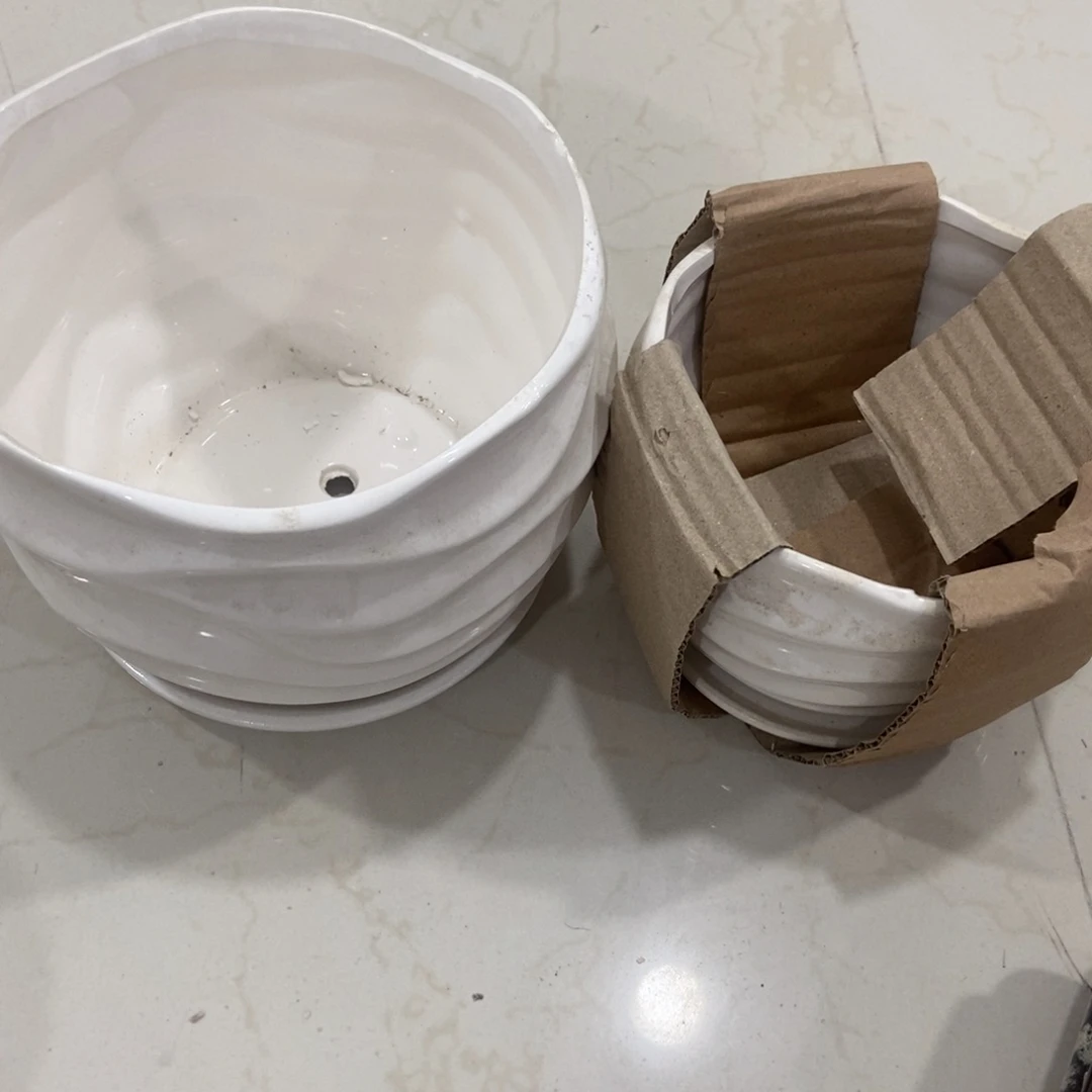 红陶高温陶瓷花盆瑕疵