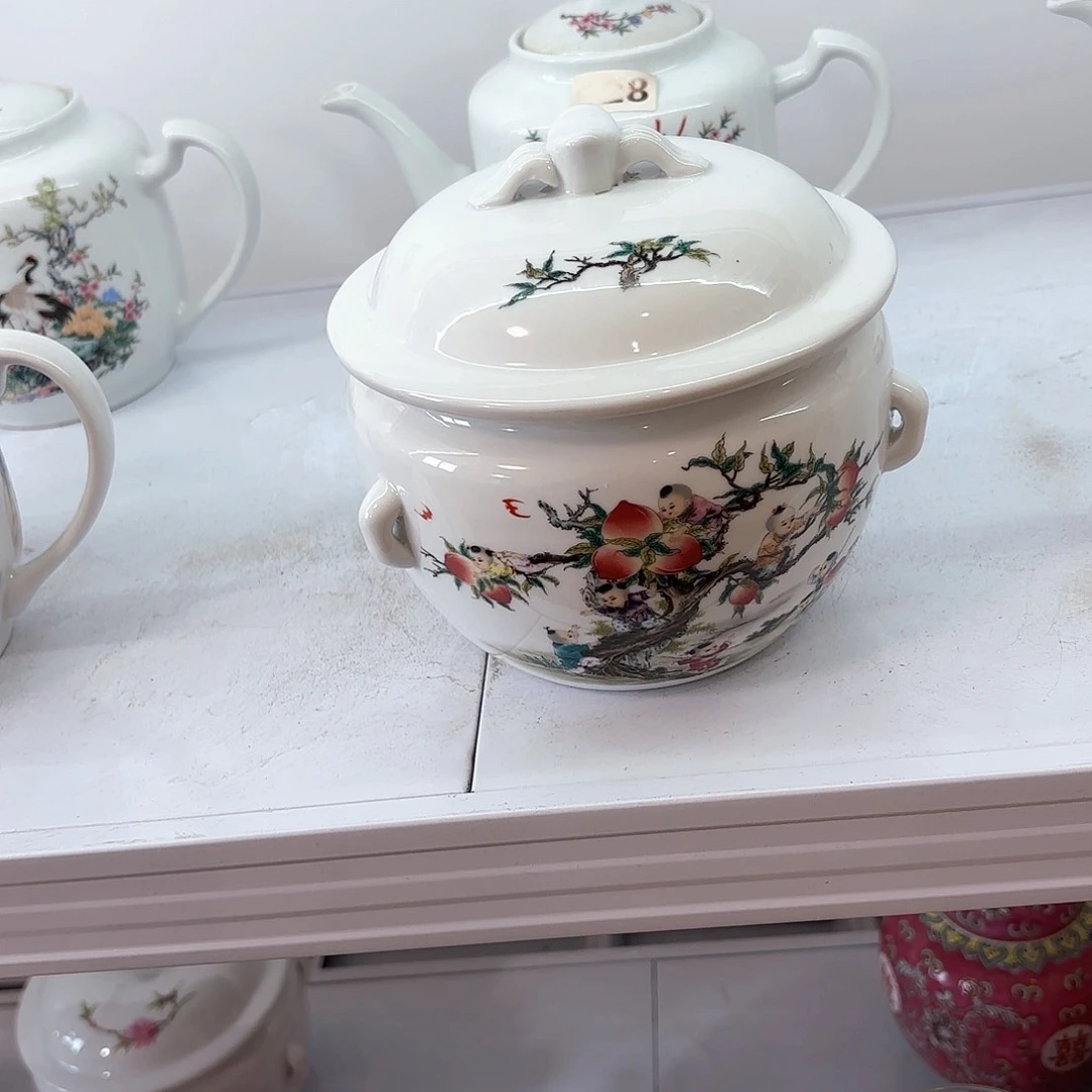 壶陶瓷九子蟠桃三斤猪油罐