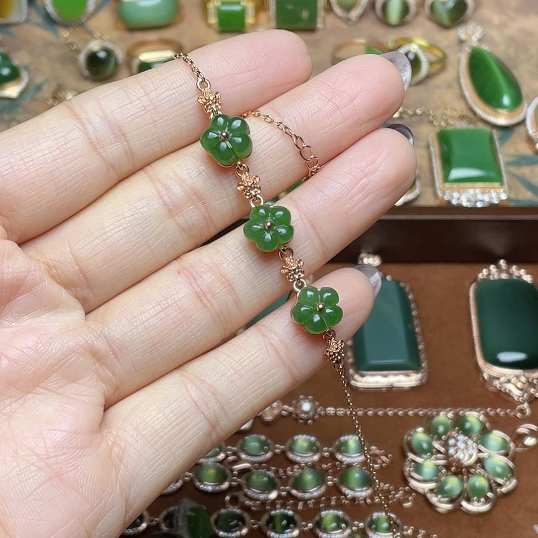 和田玉（碧玉）未镶嵌吊坠(不含链)手链