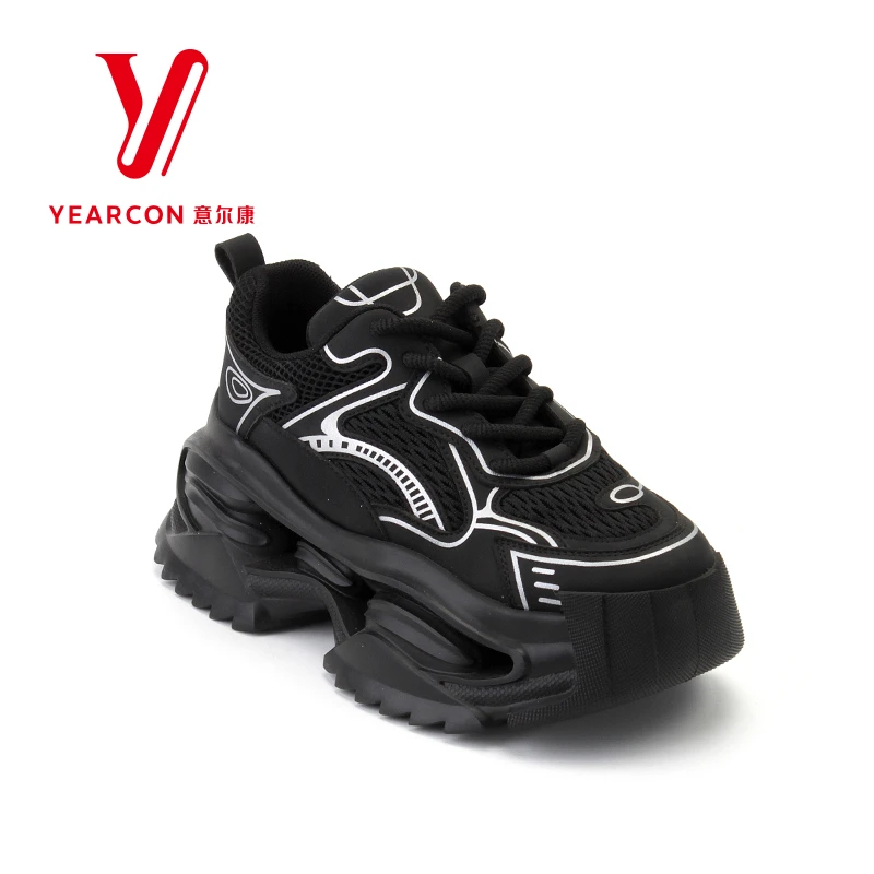 意尔康新款女鞋春季老爹鞋时尚厚底运动休闲鞋舒适轻便01523U