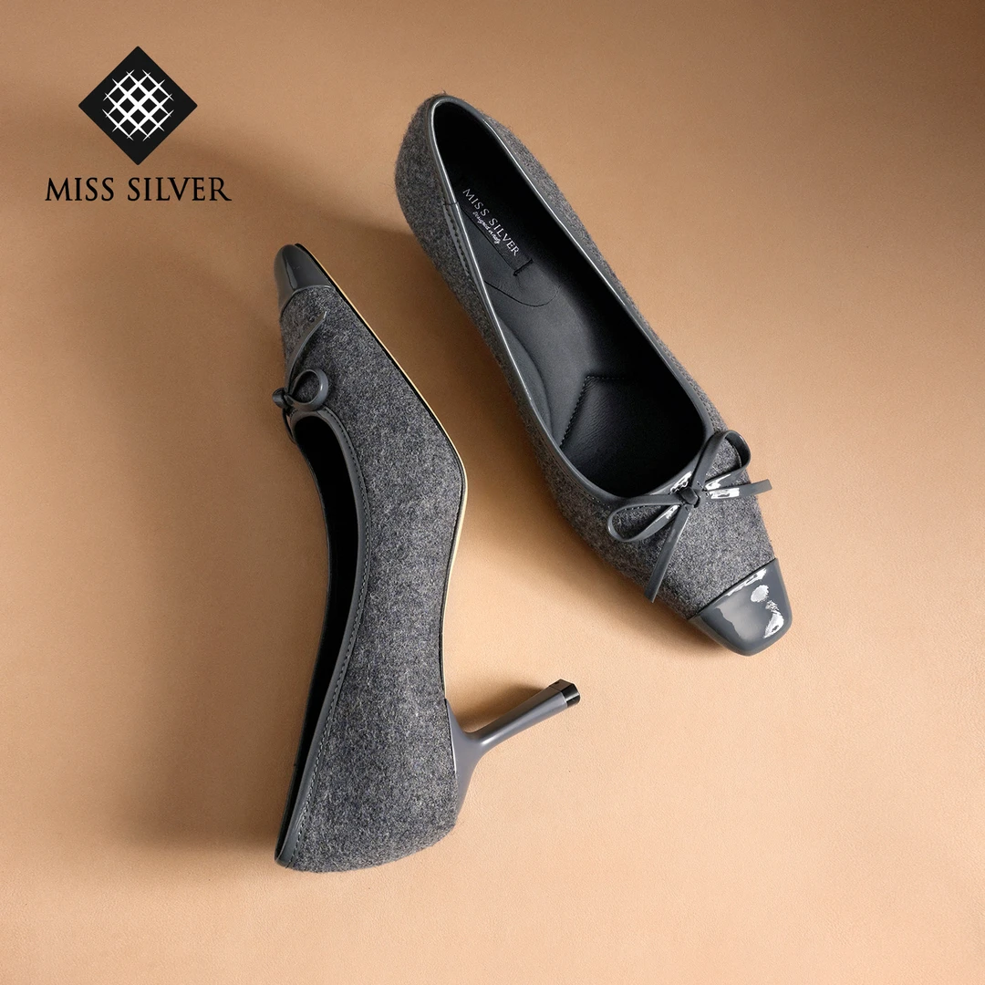 【琼华】MISSSILVER2025春季新款轻奢真皮高跟女鞋时尚洋气百搭高定