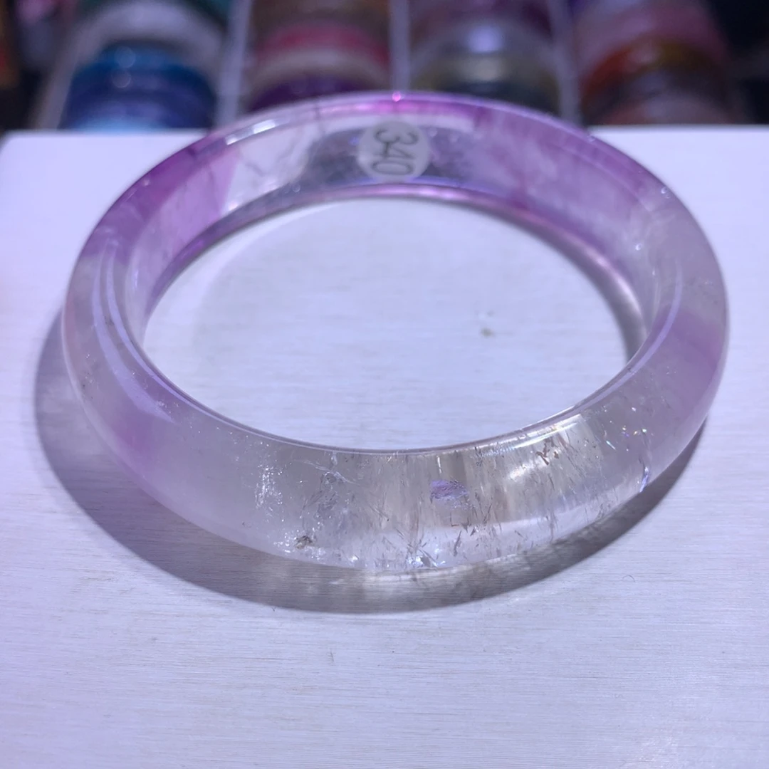 水晶银S925镶嵌手镯紫超61.1圈340