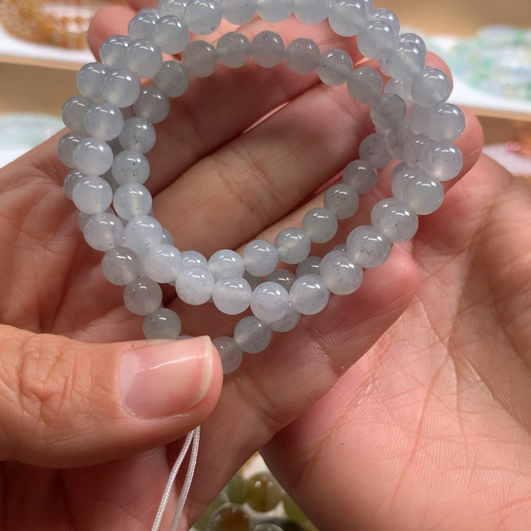 翡翠手串未镶嵌卡5.9冰胶乌鸡项链