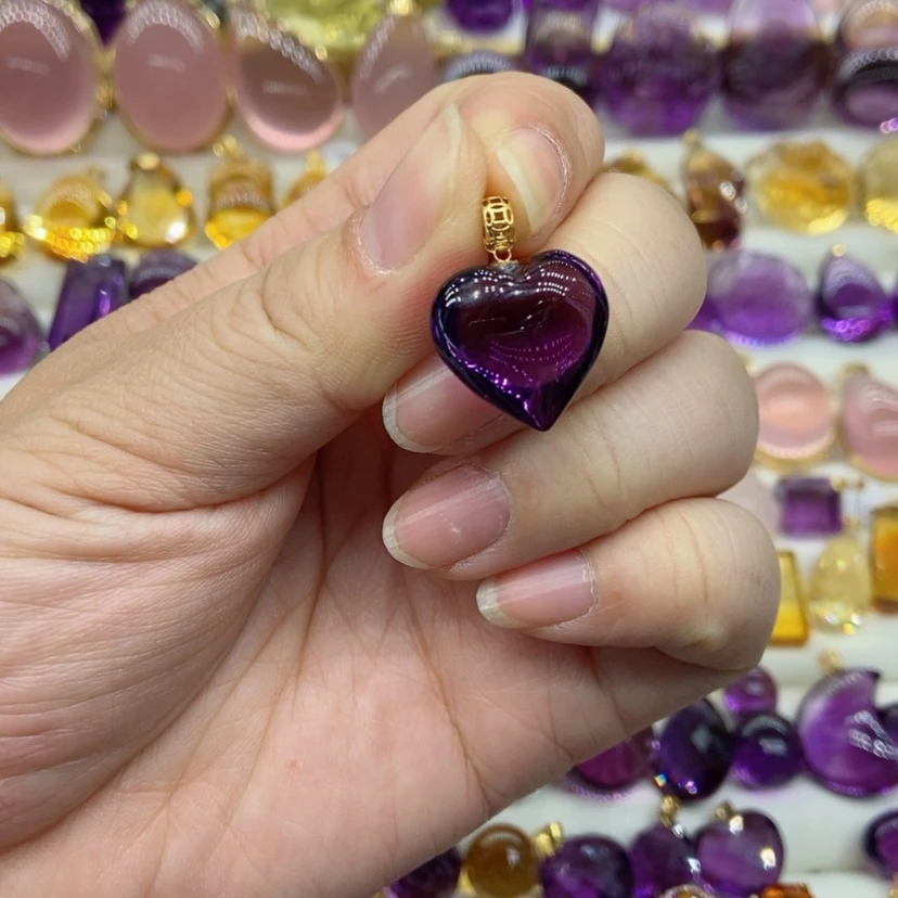 【闪购商品】水晶水晶吊坠18K金镶嵌