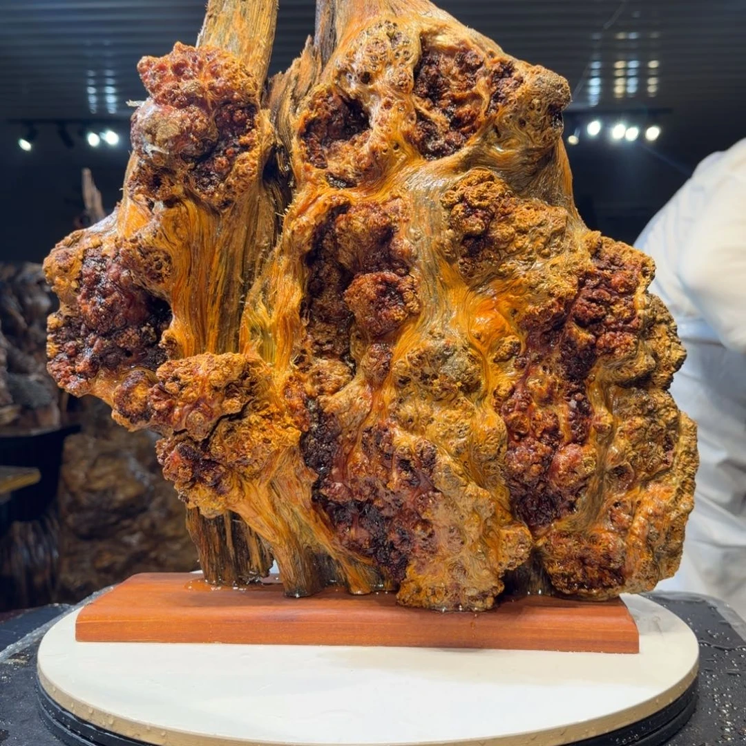 海***）木王一刀琥珀木摆件131