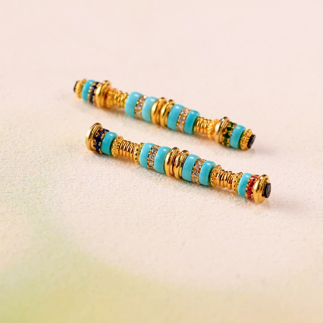 『易婵居甄选』-绿松石万能轴diy文玩配饰（随机发货）