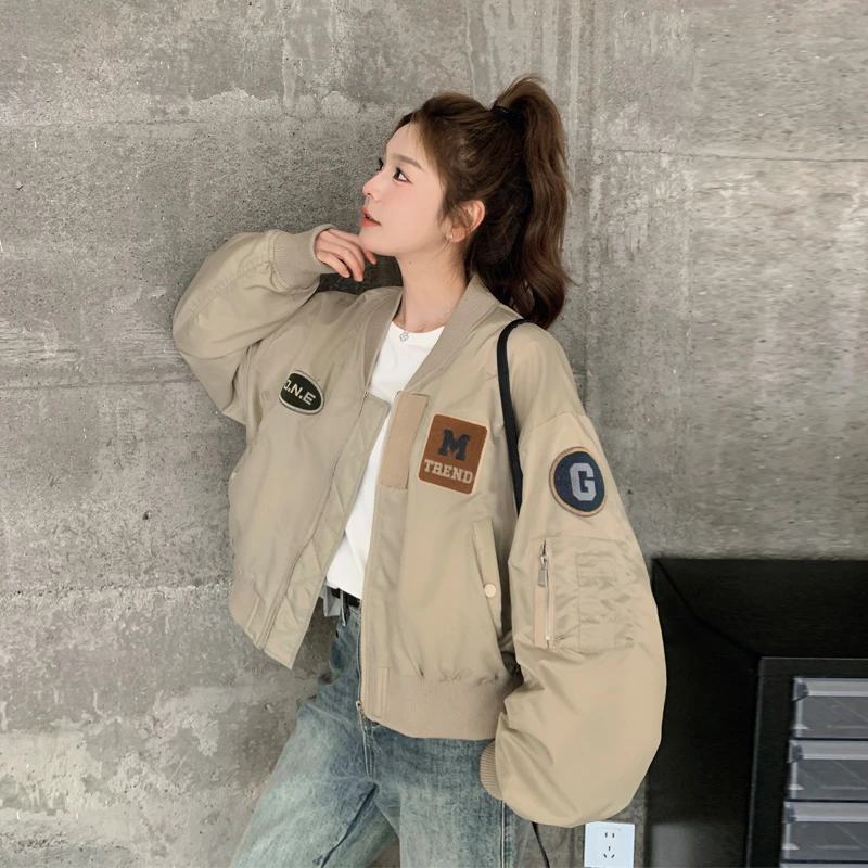 美式学院风棒球服女2025春秋新款小众设计感休闲韩系穿搭短款外套