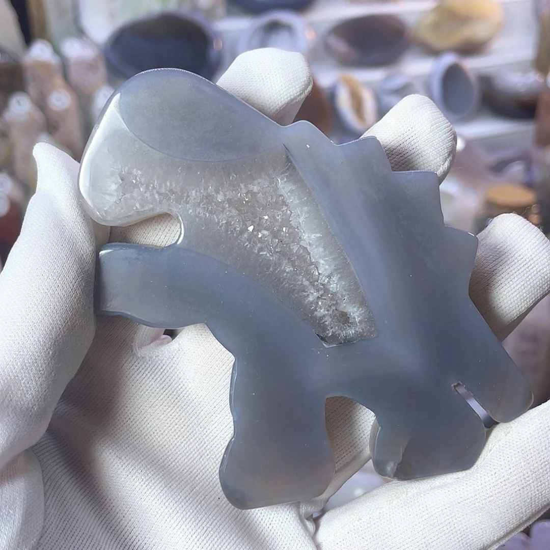 水晶码瑙晶洞哥斯拉小恐龙拳击手未镶嵌