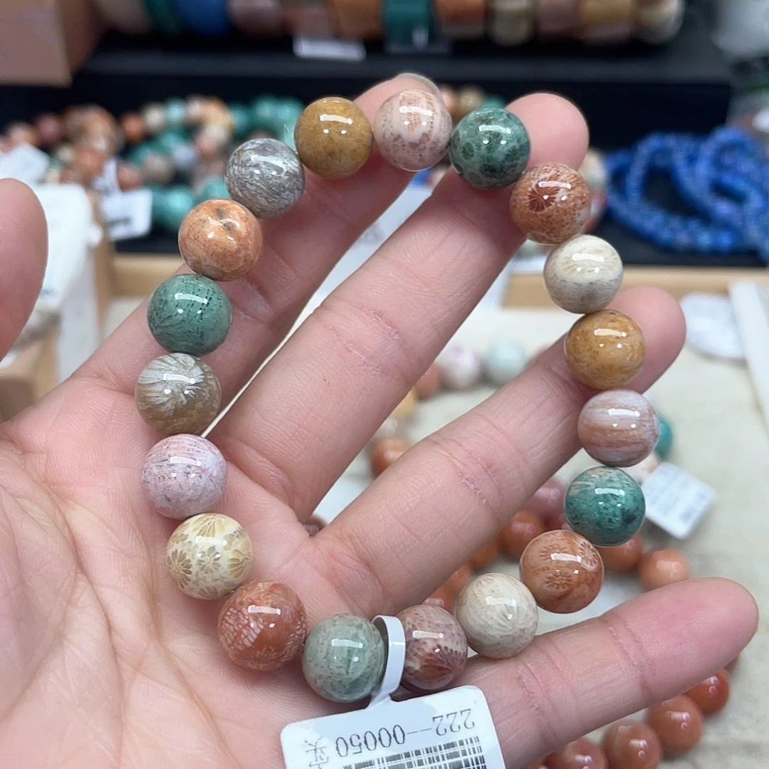 硅化珊瑚（珊瑚玉）手串未镶嵌莓**恼382
