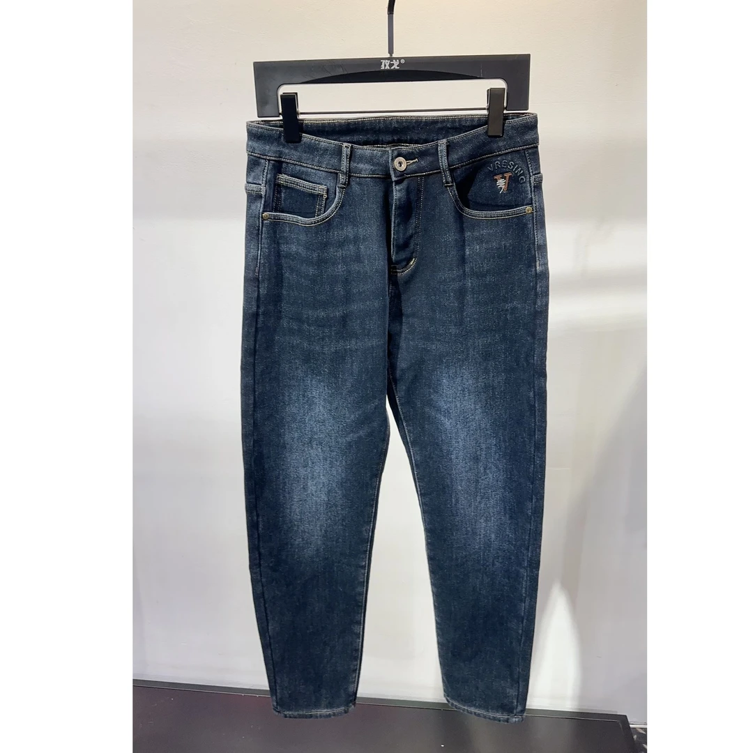 男士加绒水洗牛仔裤蓝色1859