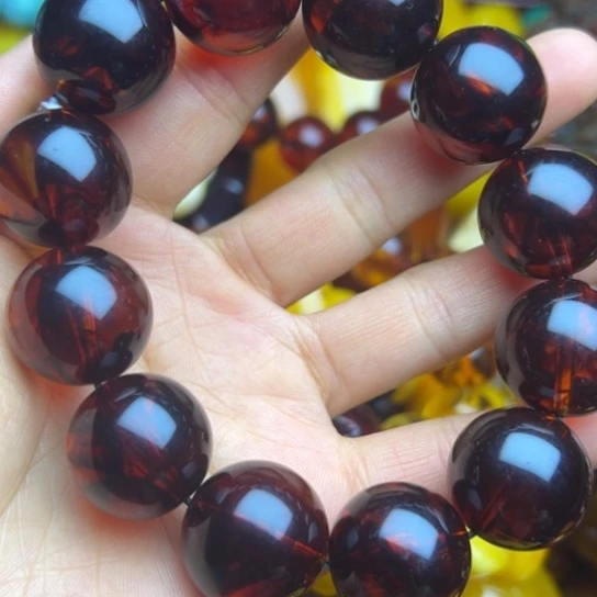 琥珀未镶嵌手链蜜蜡