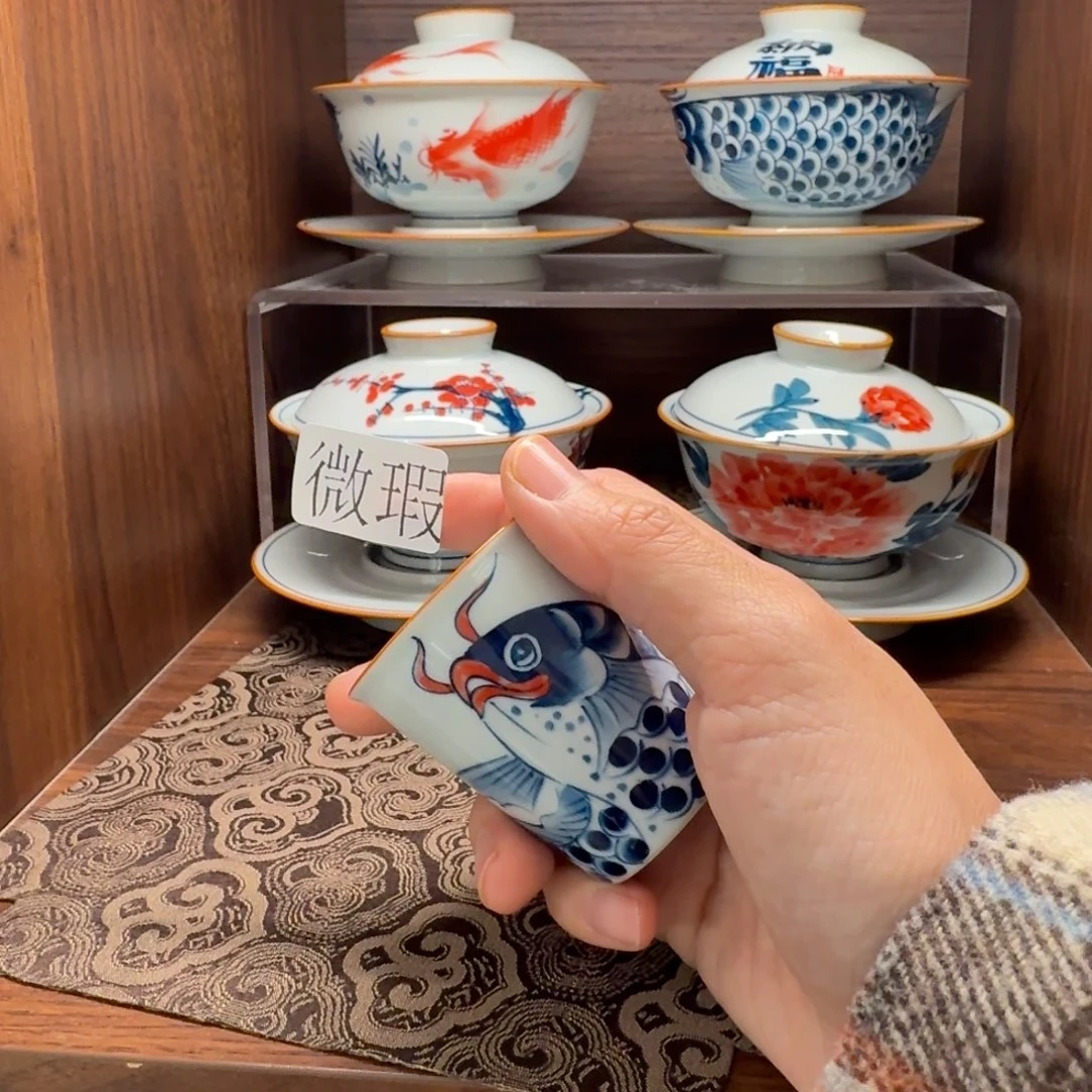 釉下彩纯手绘微瑕