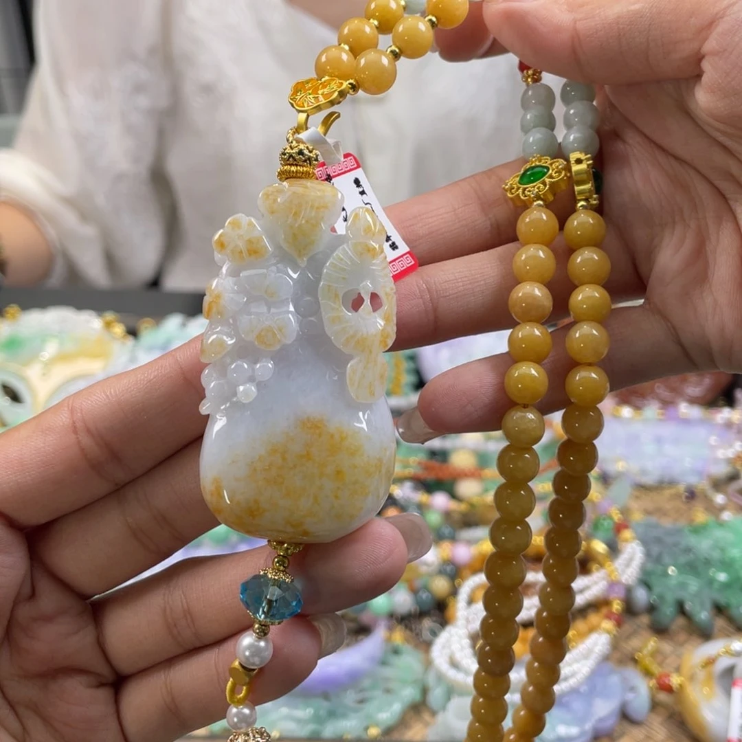 翡翠未镶嵌颈饰代编织