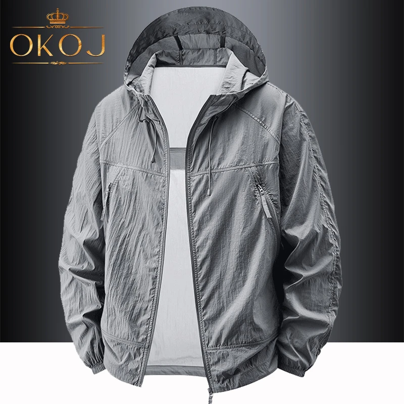 OKOJ薄款防晒衣男冰丝透气防紫外线夏季新款户外休闲运动皮肤衣