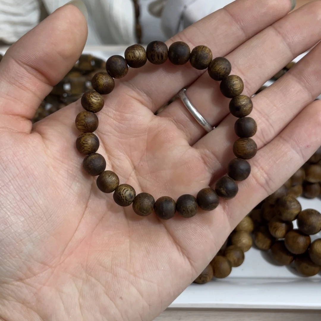 手串沉香圆珠单圈0.8