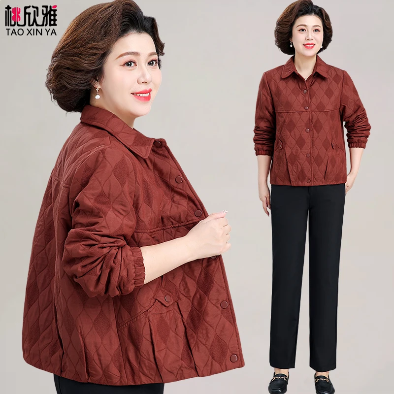 妈妈秋装2025新款外套洋气中老年人夹克上衣女春秋时尚风衣小个子