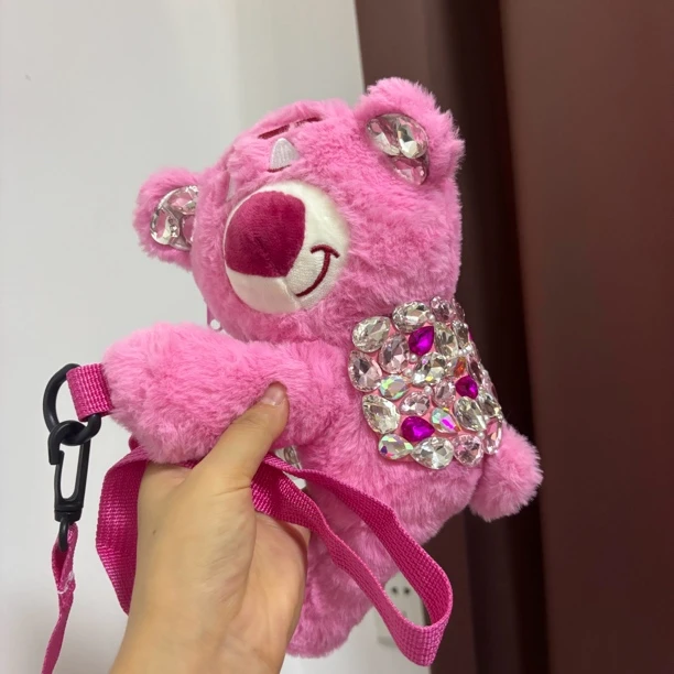 363手工DIY定制毛绒卡通可爱手机背夹斜挎包挂多功能挂件