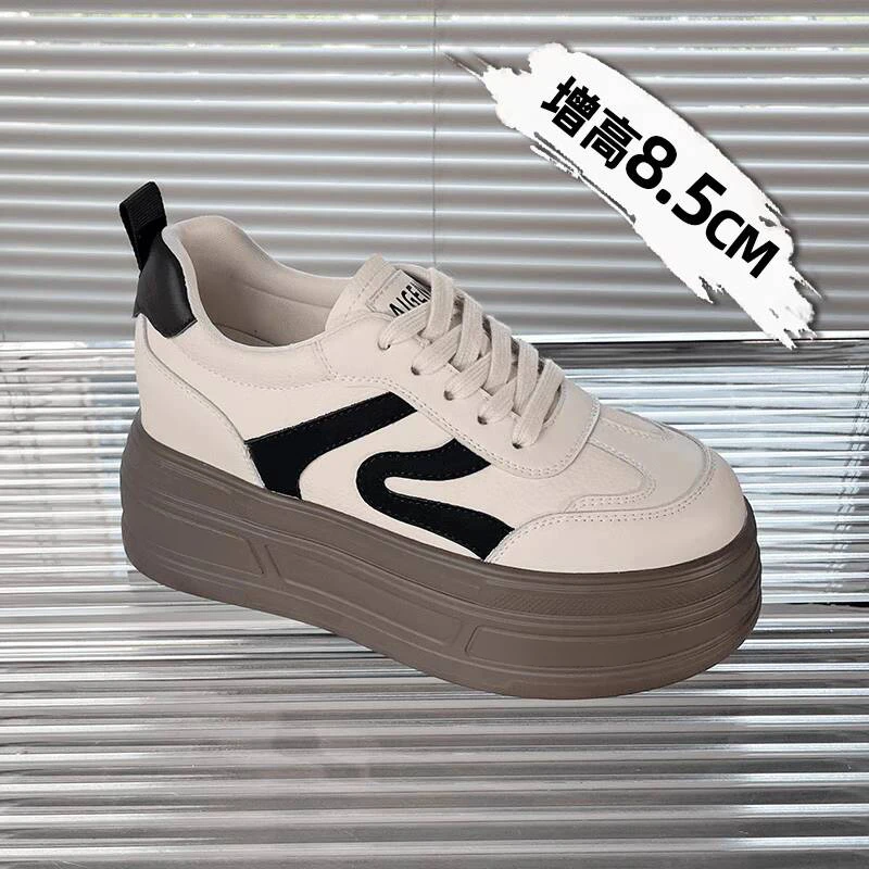 运动女鞋厚底增高德训鞋2025新款春秋爆款小个子百搭小众休闲板鞋
