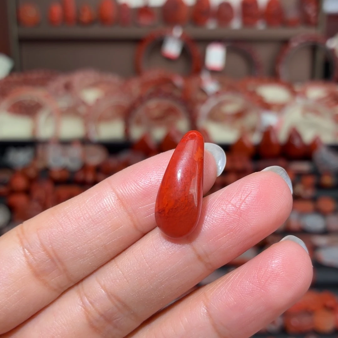 南红玛瑙未镶嵌颈饰火焰纹卡子