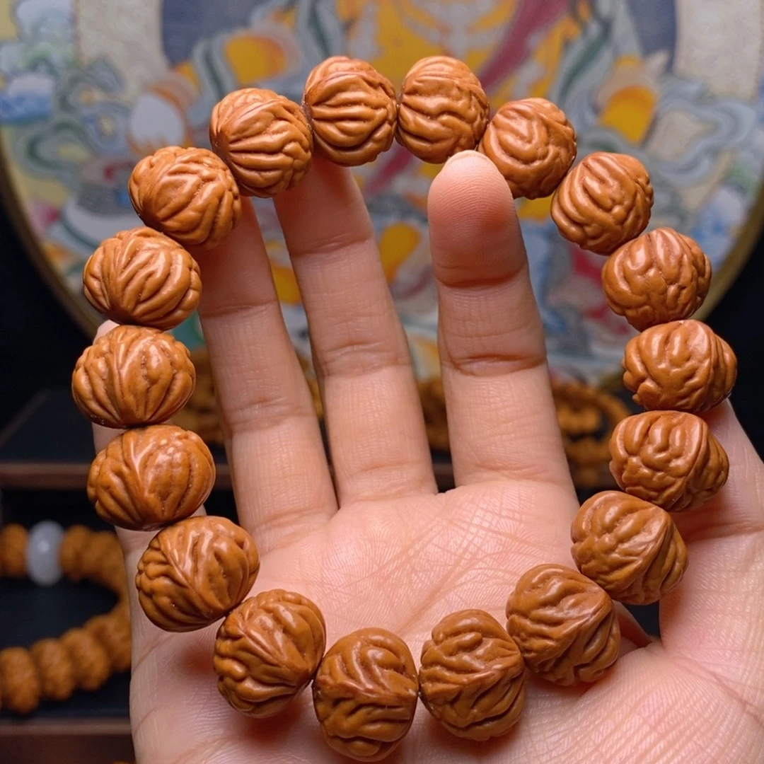 手串桃核16尺寸蟠龙爆肚