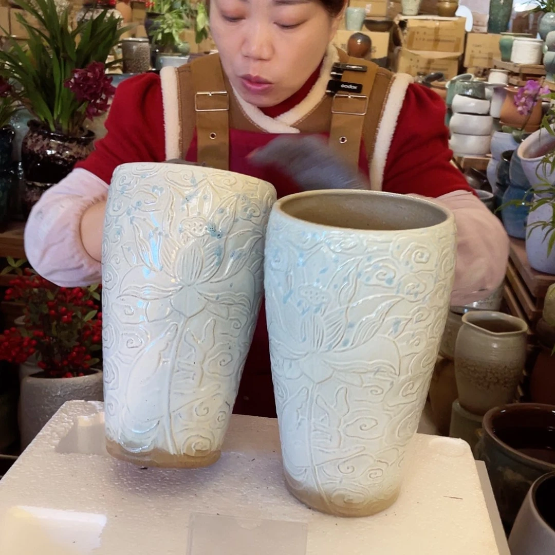 紫砂花盆高度28口径15