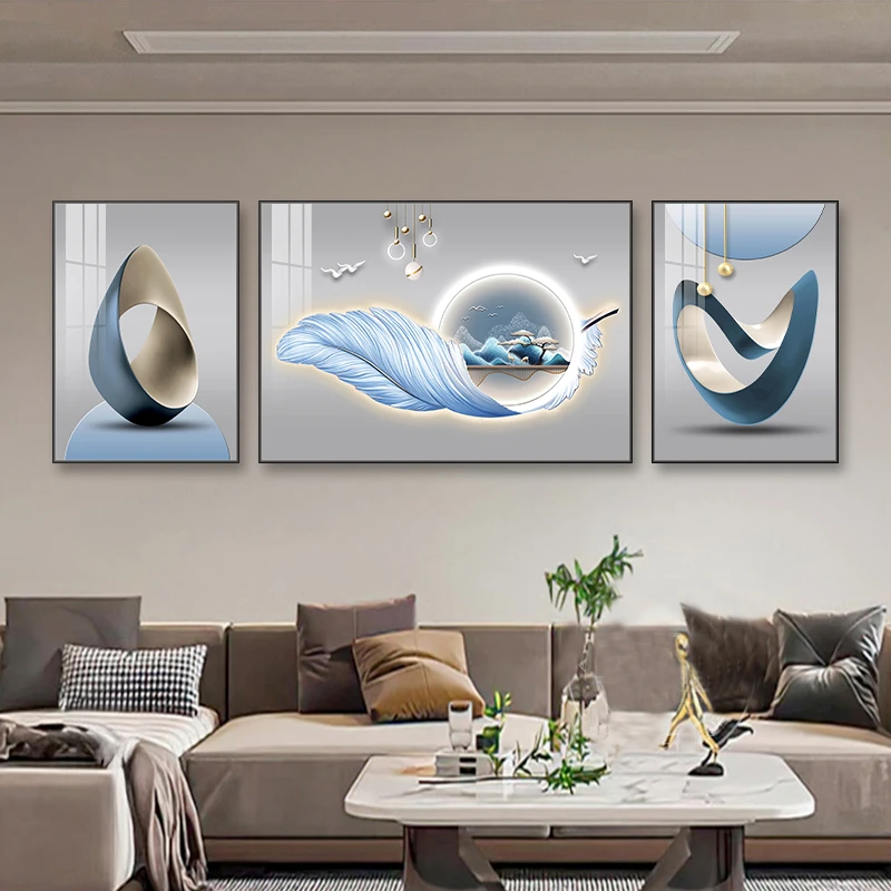 客厅装饰画沙发背景墙挂画山水画室内客厅挂画大白墙高级感墙壁画