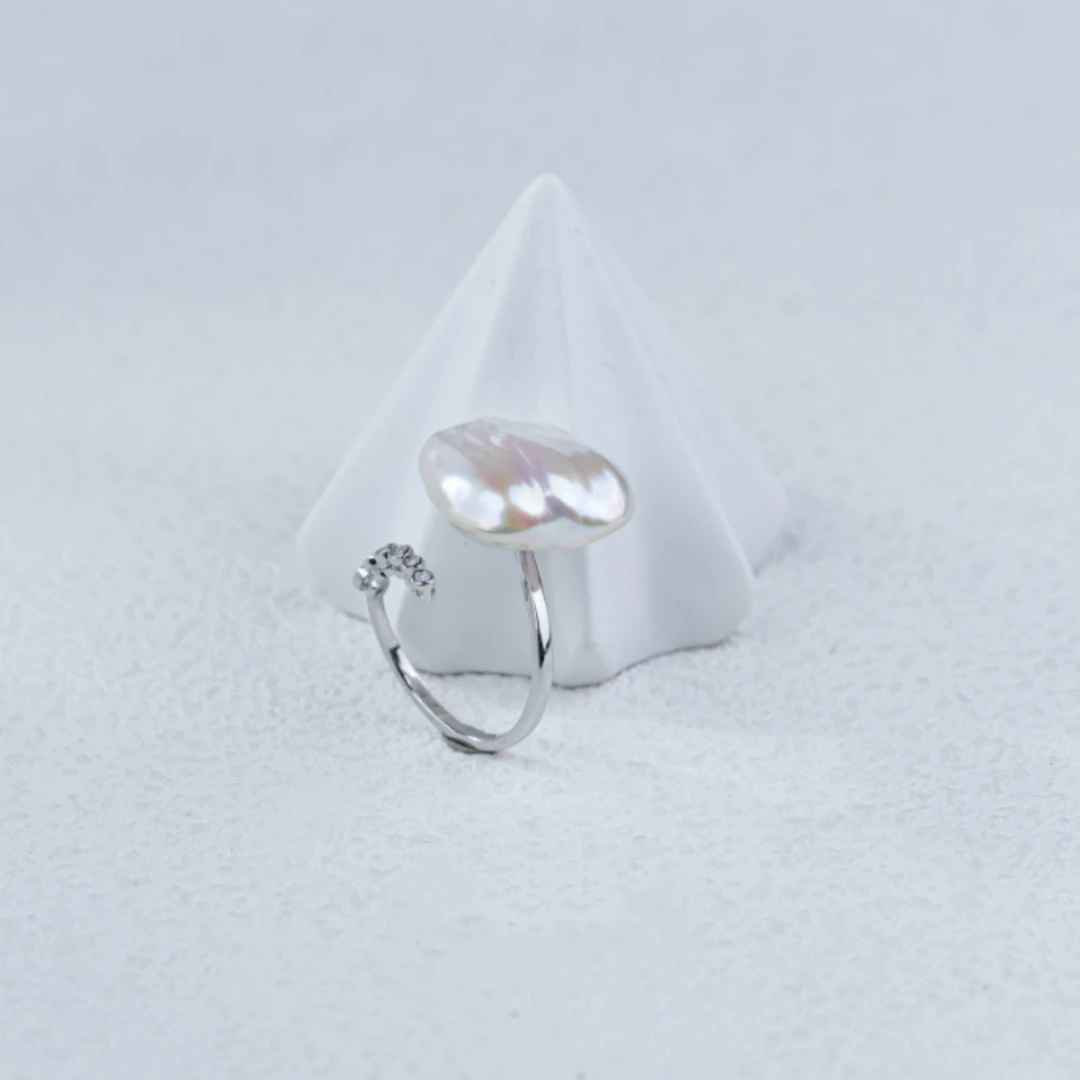 珈白丽淡水巴洛克珍珠S925银戒指16up多样性发货1件【曼曼设计】