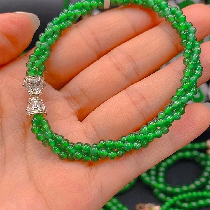 翡翠未镶嵌耳饰天然A货手链