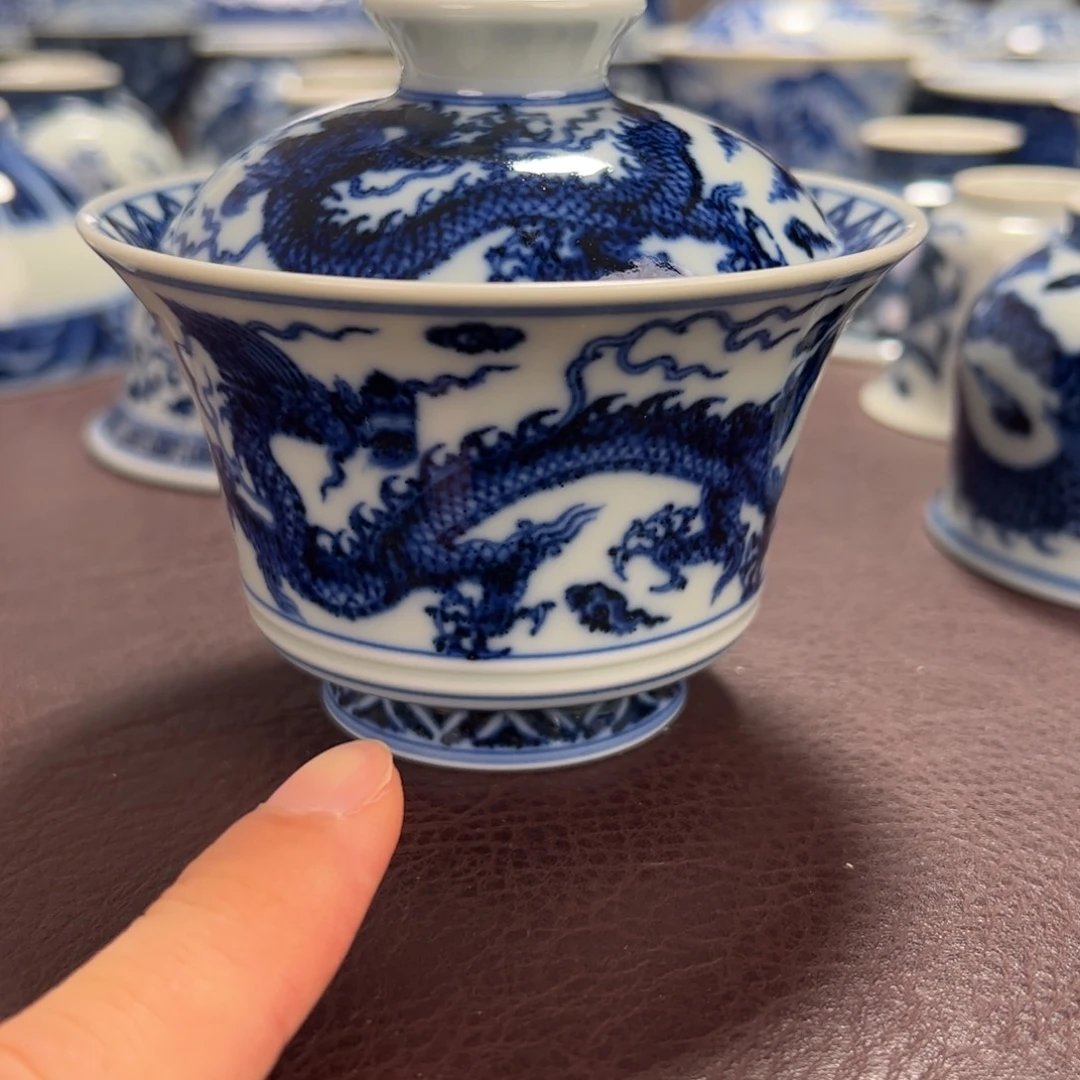 剥***子仿明永宣五龙盖碗