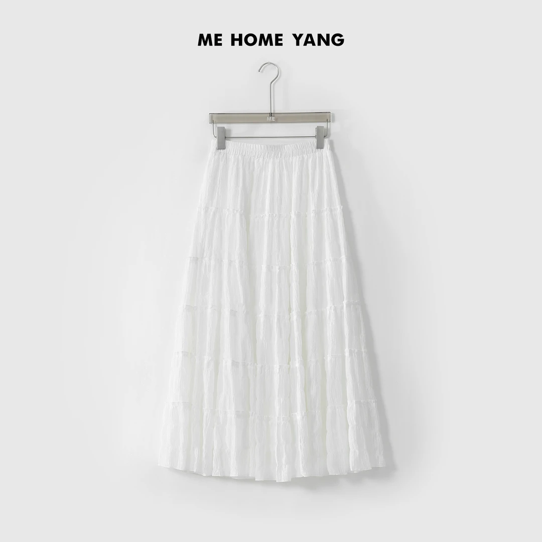 ME【春日旅者】飘逸悬垂轻盈高腰显瘦百搭气质时尚半身裙MESS0780