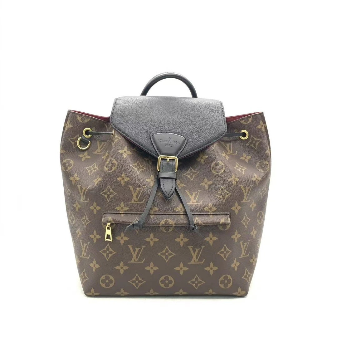 99新 LouisVuitton/路易威登 【安则专属】老花拼黑抽绳双肩包
