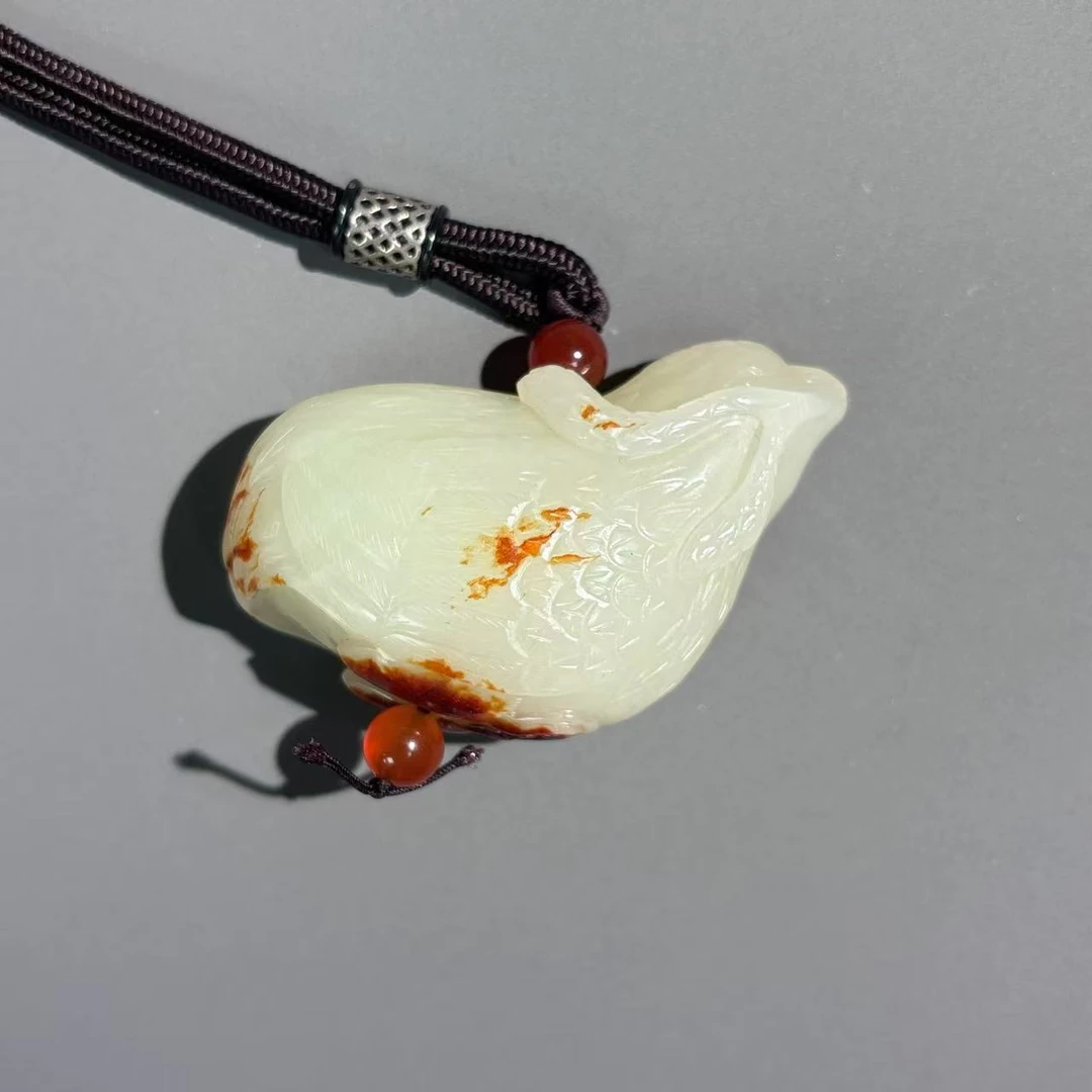 清代和田玉雀衔麦穗