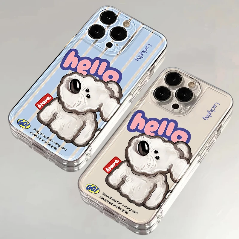 欧克里里hello呆萌小狗适用苹果16promax手机壳华为vivo小米oppo