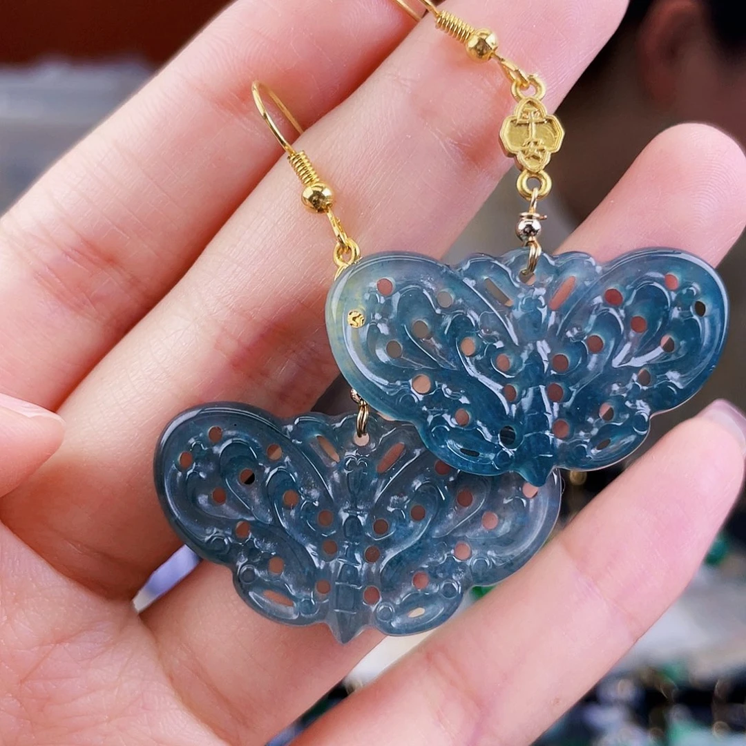 翡翠未镶嵌耳饰饰品