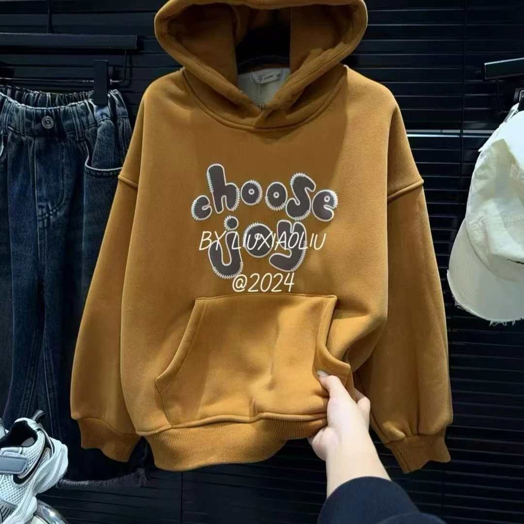 杭州六小六正版 BY LIUXIAOLIU冬季儿童连帽加绒卫衣12596