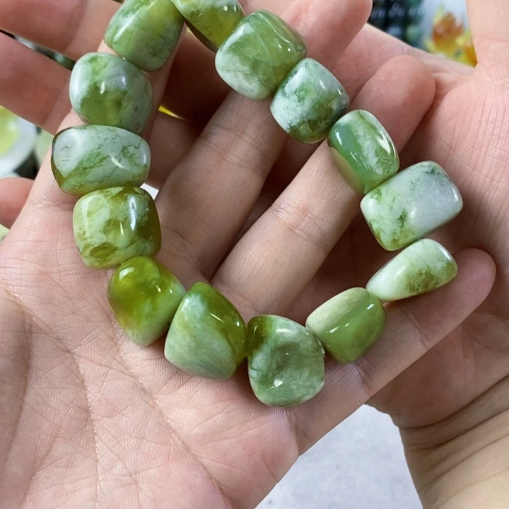 岫玉未镶嵌手串手链大*